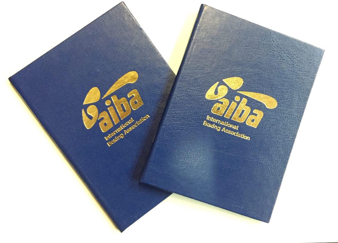 Паспорт AIBA для прохождения медицинских комиссий в боксе, с печатями.